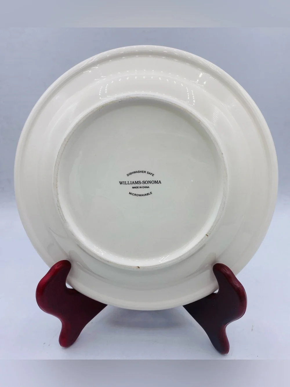 Vintage Williams Sonoma 4 Ceramic Plate  Red Football Player Snack Desert Salad